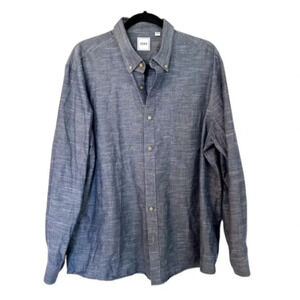ROWM Men's Long Sleeve Chambray Casual Button Down Shirt Size XL GUC